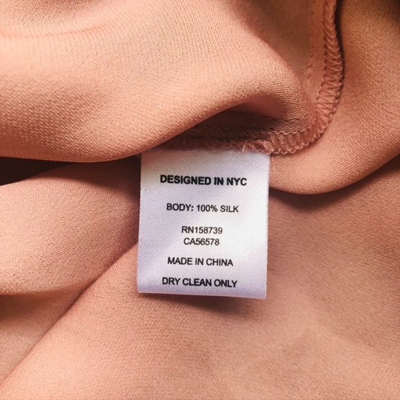 INTERMIX Womens BLUSH 100% SILK FRONT TIE LONG SLEEVE BUTTON UP TOP Size 6 - Picture 5 of 8